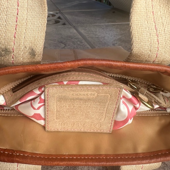 Used COACH LO6M-126 mini tan fabric leather purse handbag - Picture 7 of 7